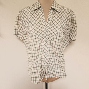 Mai Mai Green And White Plaid Western Shirt with Rhinestone Buttons